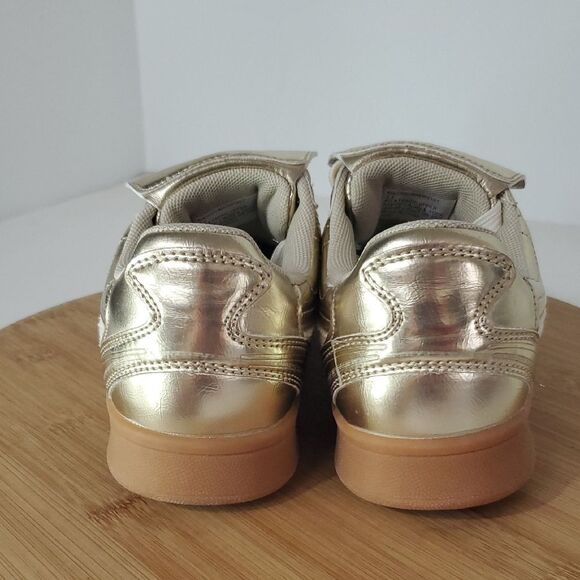 Steve Madden Madrid Metallic Gold Sneakers Gum Sole Size 5.5 - Picture 5 of 11